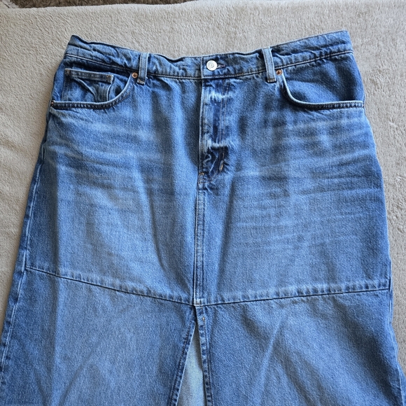 Reformation Tazz Denim Maxi Skirt in Hemlock size 31 - Picture 3 of 11